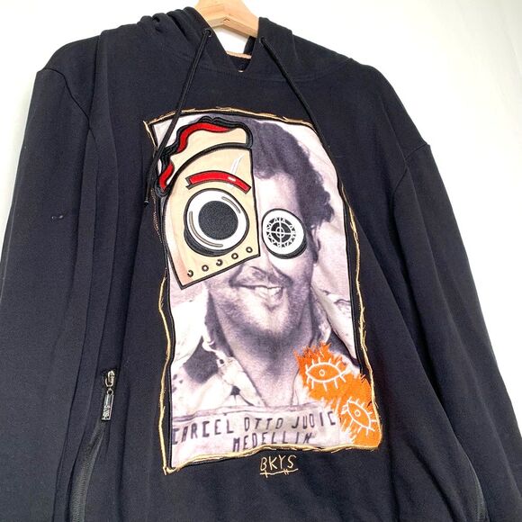 Pablo Escobar Medellín Cartel BKYS Men's Hoodie Sweatshirt Black Pullover Medium - Picture 3 of 11